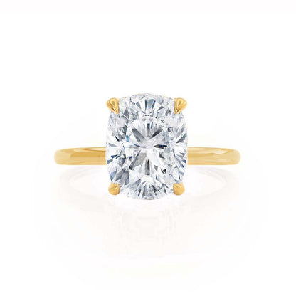 2 CT Elongated Cushion Hidden Halo Lab Grown Diamond Engagement Ring