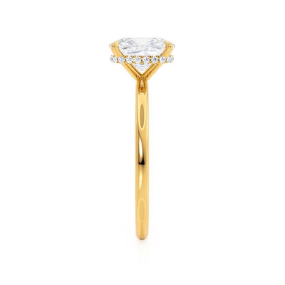 2 CT Elongated Cushion Hidden Halo Lab Grown Diamond Engagement Ring