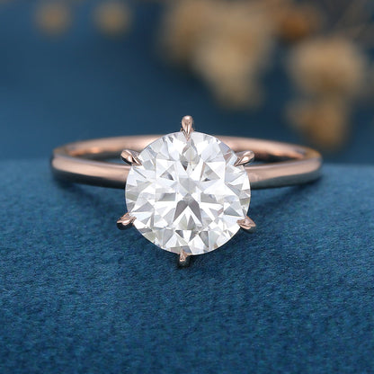 1.9 CT Round Solitaire Lab Grown Diamond Engagement Ring