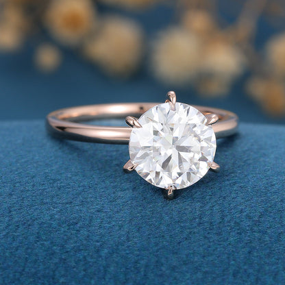 1.9 CT Round Solitaire Lab Grown Diamond Engagement Ring