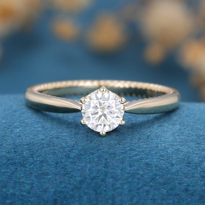 0.41 CT Round Solitaire Lab Grown Diamond Engagement Ring