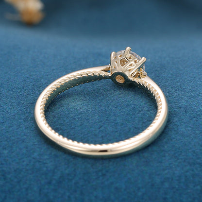 0.41 CT Round Solitaire Lab Grown Diamond Engagement Ring
