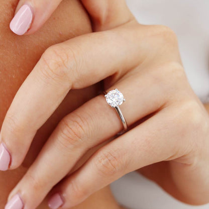 1.2 CT Round Solitaire Lab Grown Diamond Engagement Ring